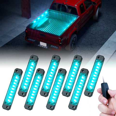 Focal Series Truck Bed Interior Exterior LED Light 8 Pod Set w/ Switch