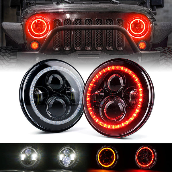 LED Halo Headlights for 2007-2018 Jeep Wrangler JK