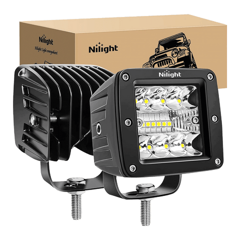 3" 42W Upgraded Triple Row Spot/Flood Square LED Pods (Pair)