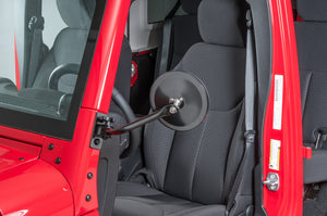 TACTIK Quick Release Side Mirrors - Round Mirrors for 97-18 Jeep Wrangler TJ & JK
