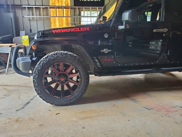 Fuel® Off-Road D64320002647 Contra Wheel in Gloss Black with Candy Red 20x10 with 4.75in Backspace for 07-25 Jeep Wrangler JK, JL and Gladiator JT