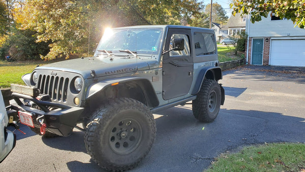 Quick Release Mirrors with Square Head for 97-18 Jeep Wrangler TJ, Unlimited, Wrangler & Wrangler Unlimited JK