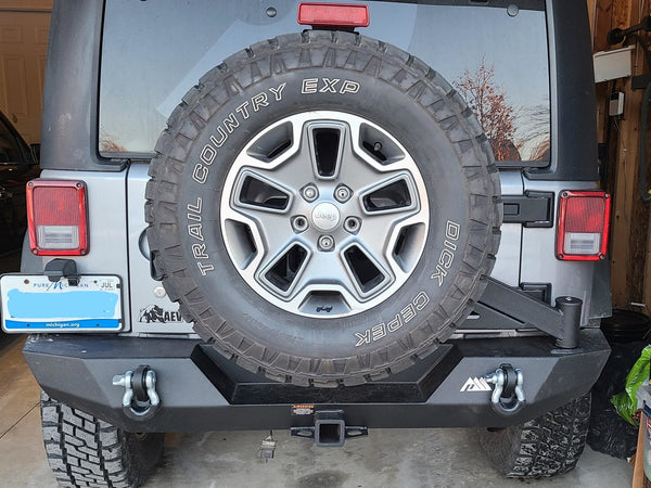 Paramount Automotive 51-0395 Rear Bumper with Tire Carrier for 07-18 Jeep Wrangler JK
