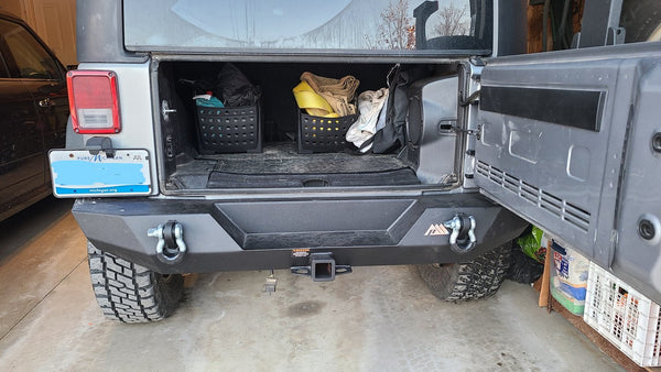 Paramount Automotive 51-0395 Rear Bumper with Tire Carrier for 07-18 Jeep Wrangler JK