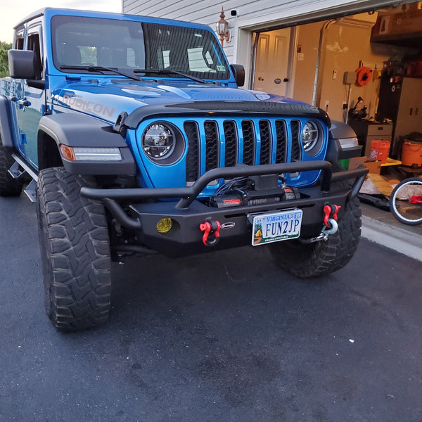 QRC Front Winch Ready Bumper Full Width Without Winch for 18-24 Jeep Wrangler JL and 20-24 Gladiator JT