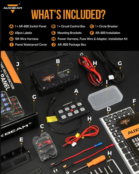 AR-800 RGB SWITCH PANEL WITH APP, TOGGLE/ MOMENTARY/ PULSED MODE SUPPORTED(ONE-SIDED OUTLET)