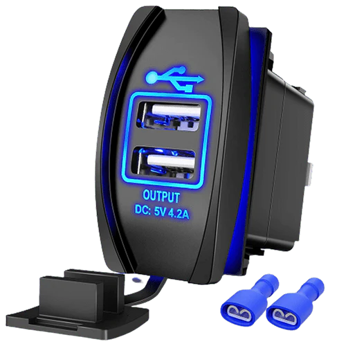 12V 4.2A Rocker Switch Style USB Charger