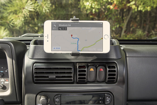 Rugged Ridge 13551.19 Dash Multi-Mount System with Phone Holder for 97-06 Jeep Wrangler TJ & Unlimited