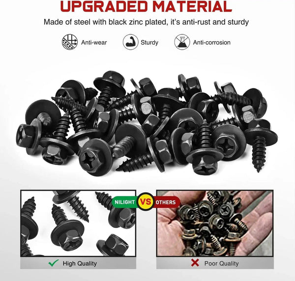 25 Pcs Head 9.8mm Hole 6mm Hex Head Screw Bolt Fit for Bumper Cover Splash Shield Mud Guard Screw Bolt Replacement for Toyota Avalon Camry Corolla Scion Lexus 90159-60498
