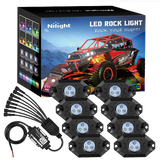 LED RGB Rock Lights Bluetooth Underglow Multicolor Neon (8 Pods)