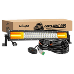 22" 270W 13500LM Triple Row Amber White Spot/Flood LED Light Bar | 16AWG DT Wire