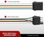 25Ft Male 4Ft Female Trailer Wiring Harness