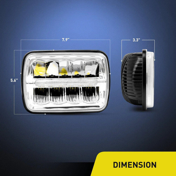 7x6 5x7 45W Hi/Lo LED Headlights Sealed Beam For Jeep Wrangler YJ Cherokee XJ Trucks 4X4 Offroad H6054 6053 6052 5054 Replacement