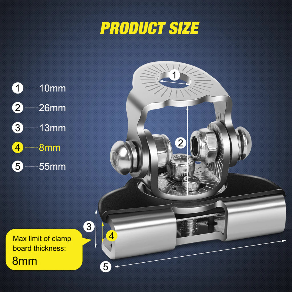 Hood Clamp Holder Mount Bracket Type B (Pair)