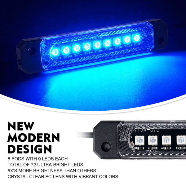 Truck Bed RGB LED Light 8 Pod Set | Focal Series