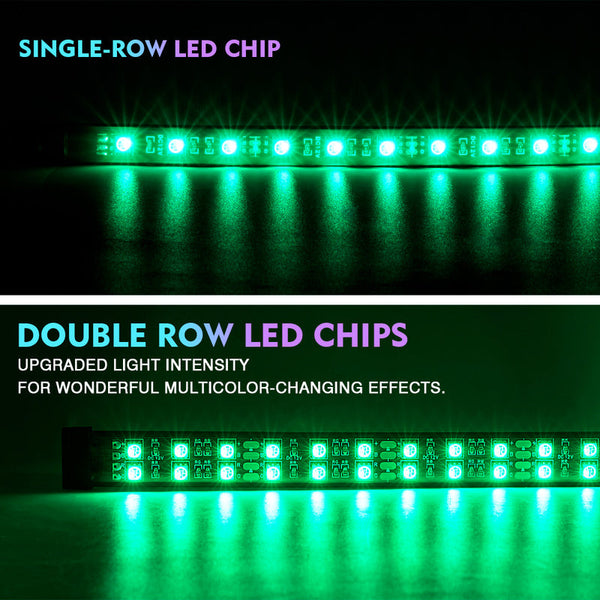 Rivalry Series Dual Row RGB LED Underbody Glow Kit with Remote Control and Bluetooth