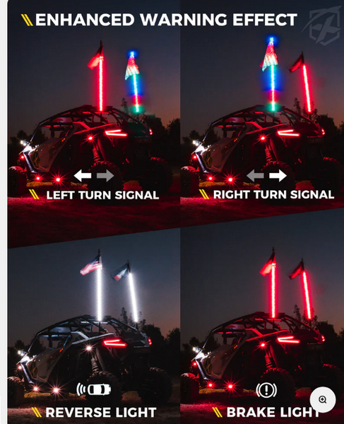 RGB LED Whip Lights with Spring Mount 3 FT