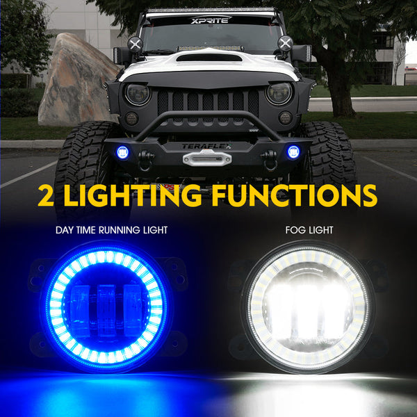 4" LED Fog Light Halo Ring for Jeep Wrangler | Adventure Series