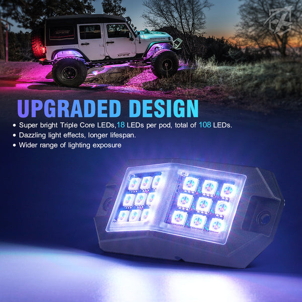 Multi-Color RGB-W LED Rock Lights | Discovery Plus Series