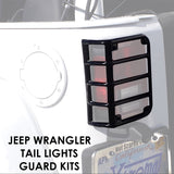 Black Taillight Guards For 2007 - 2018 Jeep Wrangler JK