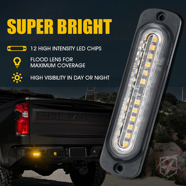 Alert 6 Series 6W Flush Mount Side Marker Emergency Strobe Light - Set of 4