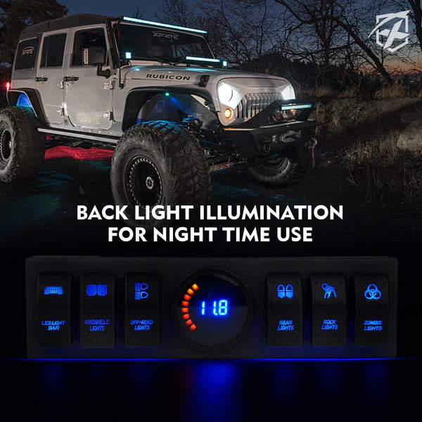 Jeep Wrangler JK 6 Rocker Switch Panel