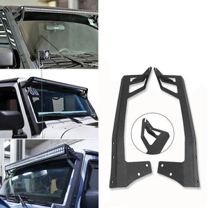 50" STRAIGHT LIGHT BAR WINDSHIELD MOUNTING BRACKETS FOR 2007-2017 JEEP WRANGLER JK