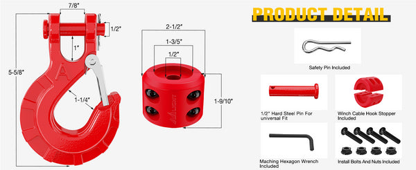 3/8" Grade 70 Winch Hook  orange