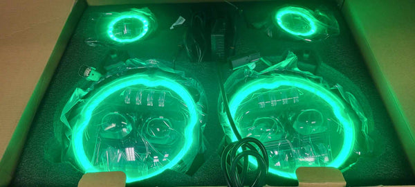 9-Inch RGB-W Headlights with DRL & Halo