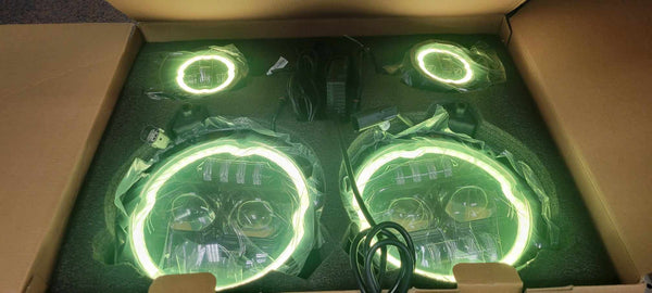 9-Inch RGB-W Headlights with DRL & Halo
