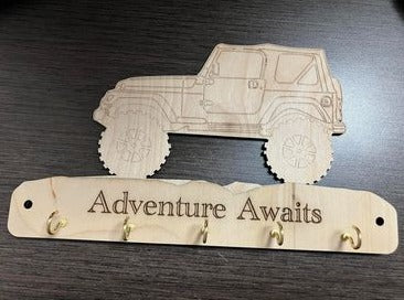 Jeep Key Holder- Wood