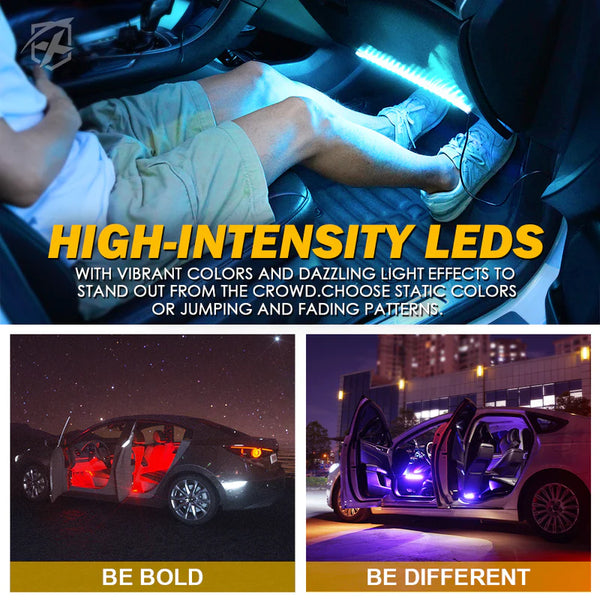 RGB LED Interior USB Car Light Set 4PC | Celestial Series