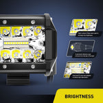 12" 300W Triple Row Spot/Flood Led Light Bar Kit | 4" 60W Led Pods (Pair)