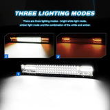 22" 270W 13500LM Triple Row Amber White Spot/Flood LED Light Bar | 16AWG DT Wire