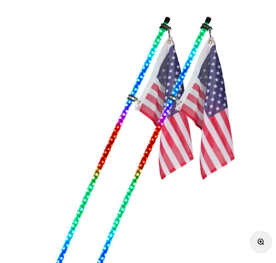 RGB LED Whip Lights with Spring Mount 5FT