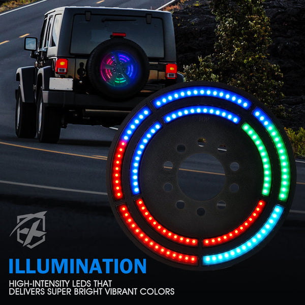 RGB Dual Ring Spare Tire Brake Light for Jeep Wrangler