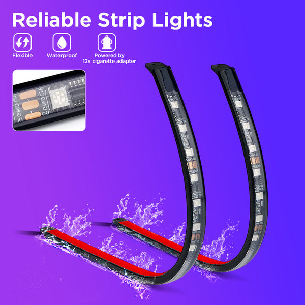 4PC Celestial Dream Series RGB LED Interior Car Light Set - Bluetooth and Remote Control