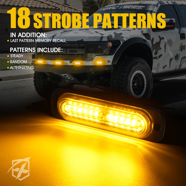 Alert 6 Series 6W Flush Mount Side Marker Emergency Strobe Light - Set of 4