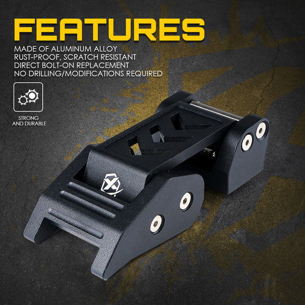 Black Aluminum Hood Latch Kit for 2007-2018 Jeep Wrangler JK & 2018+ Jeep Wrangler JL