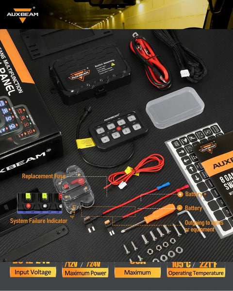 AR-800 RGB SWITCH PANEL WITH APP, TOGGLE/ MOMENTARY/ PULSED MODE SUPPORTED(ONE-SIDED OUTLET)