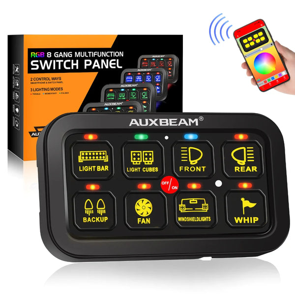 AR-800 RGB SWITCH PANEL WITH APP, TOGGLE/ MOMENTARY/ PULSED MODE SUPPORTED(ONE-SIDED OUTLET)