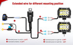 14AWG Wire Harness Kit 2 Leads W/ 12V 5Pin Switch | 3 Fuses | 4 Spade Connectors