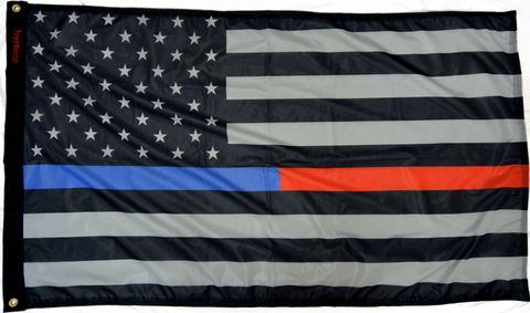 3×5′ Forever wave USA Subdued Thin Blue-Red Line Flag