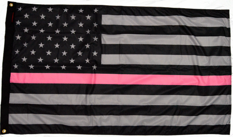 3X5' USA Subdued Thin Pink Line Flag