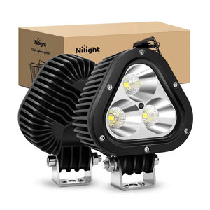4" 60W Triangle Shape Spot/Flood LED Work Lights (Pair)