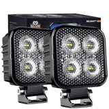 3" 12W 1500LM Square Flood Built-in EMC Led Work Lights (Pair)