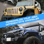 Xprite Black Aluminum Hood Latch Kit with U.S. Flag for 2007-2018 Jeep Wrangler JK & 2018+ Jeep Wrangler JL