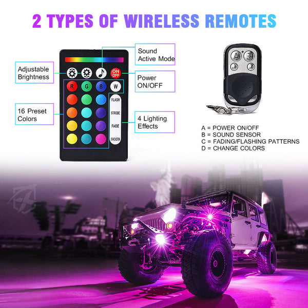 Multi-Color RGB-W LED Rock Lights | Discovery Plus Series