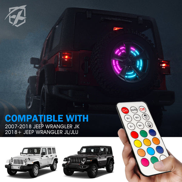 RGB Dual Ring Spare Tire Brake Light for Jeep Wrangler