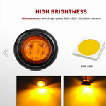3/4” Amber Round LED Marker Lights (10 Pcs)